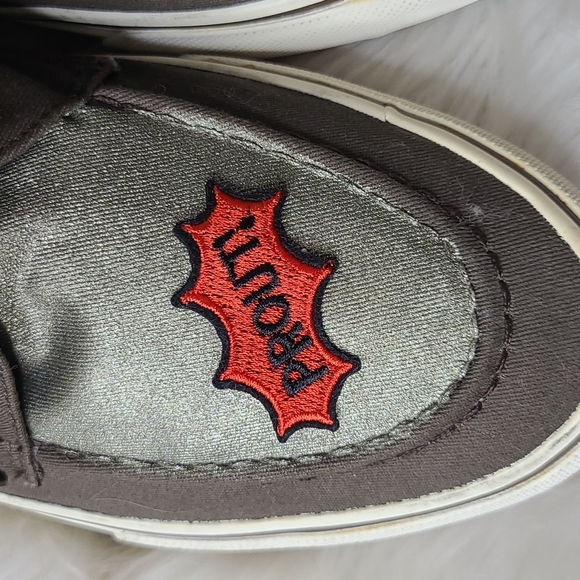 Sneakers Shoes Mid Top Size 9 Brown Canvas Hand Painted Embellished Bee Unique - Picture 8 of 8